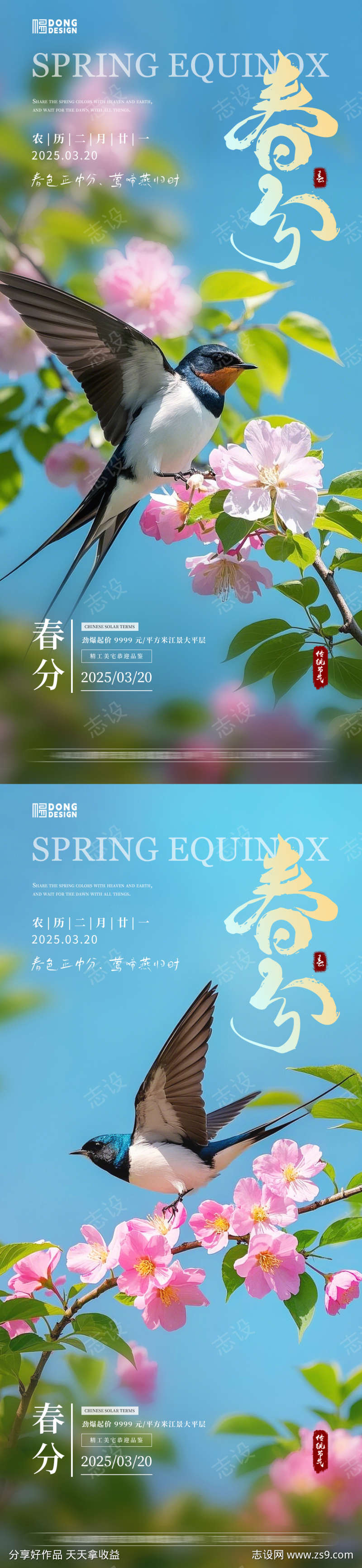 春分燕子海报