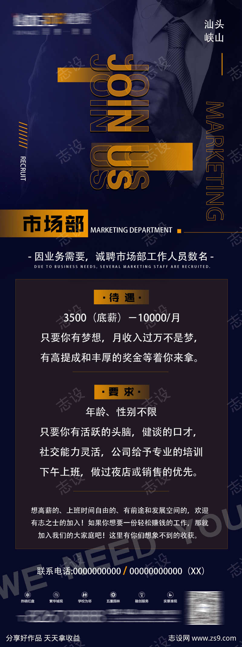 酒吧招聘海报