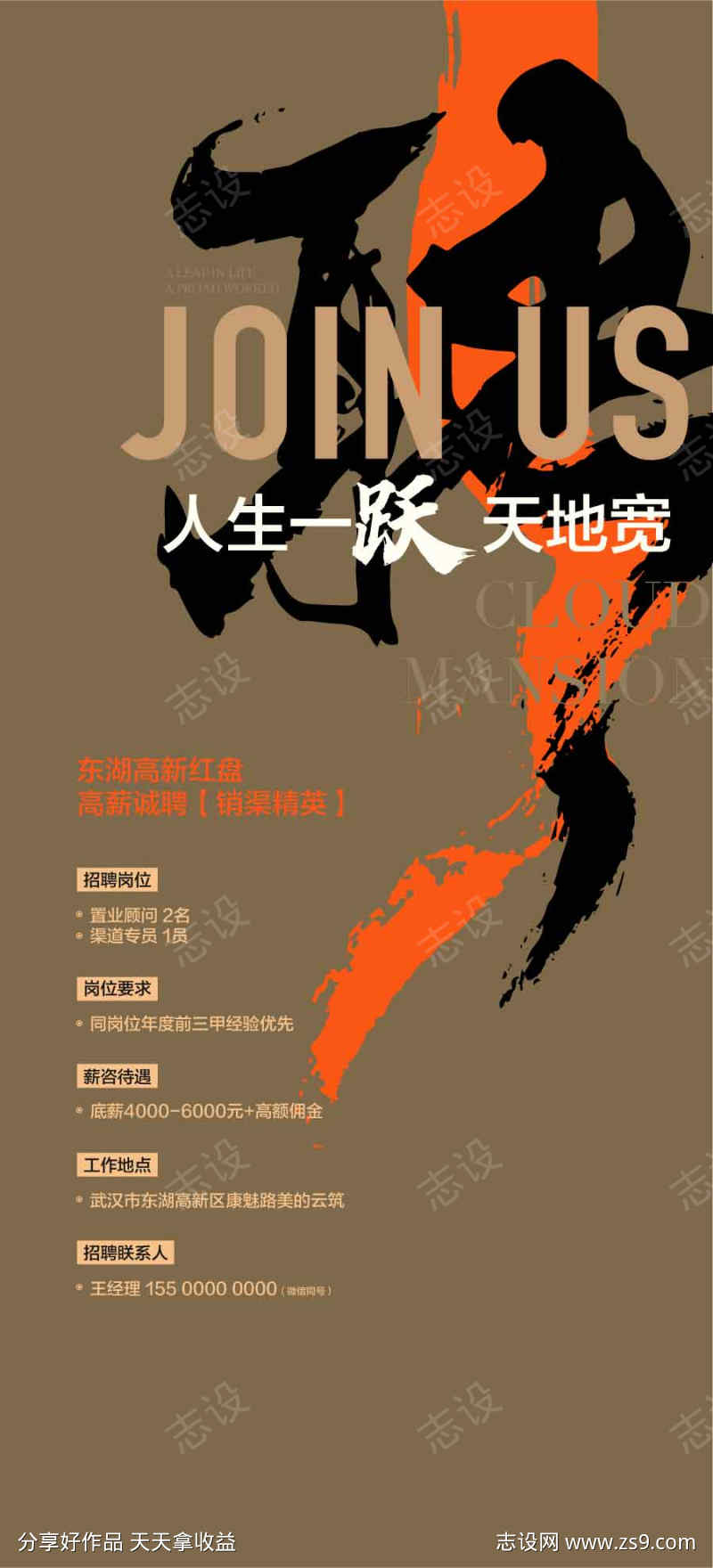 商业商铺商场企业人才精英招聘海报