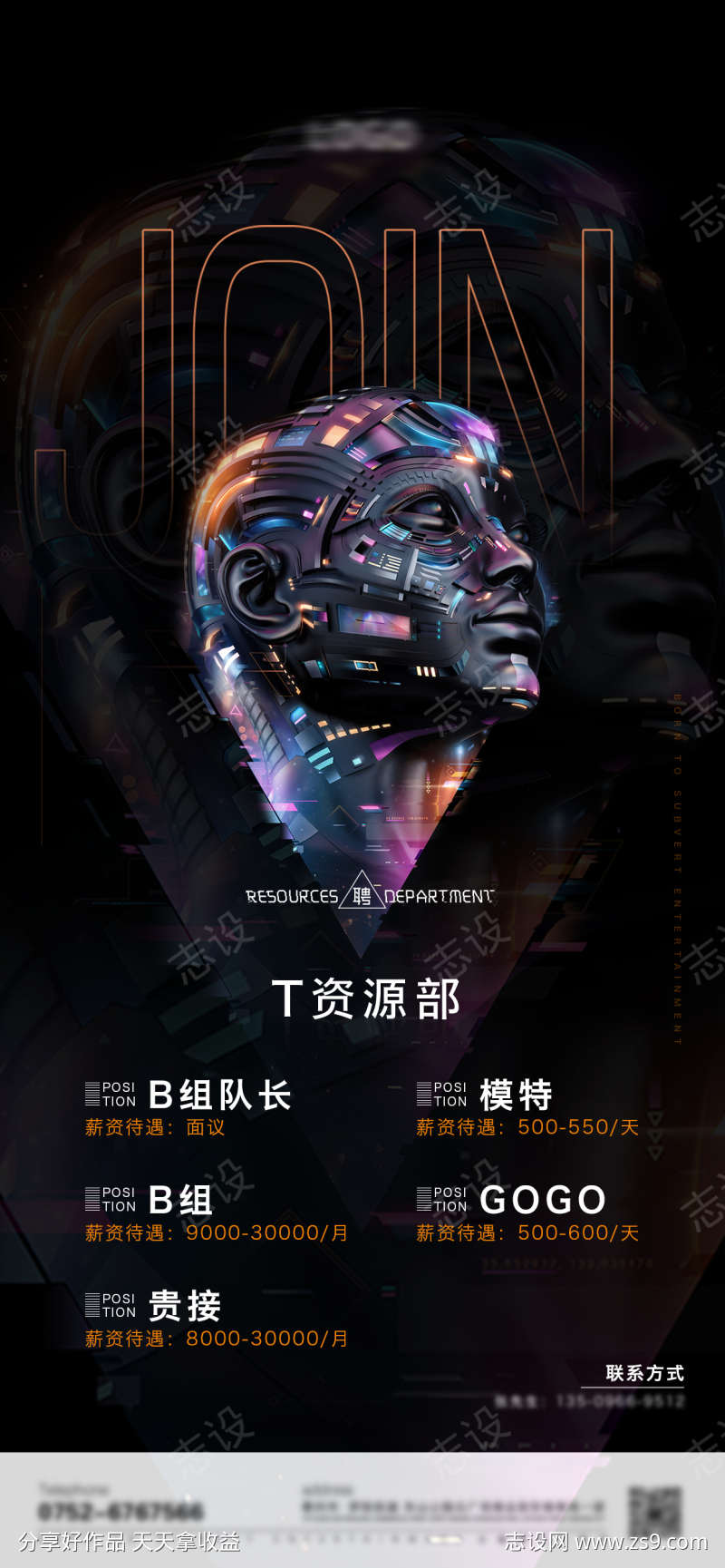酒吧招聘海报