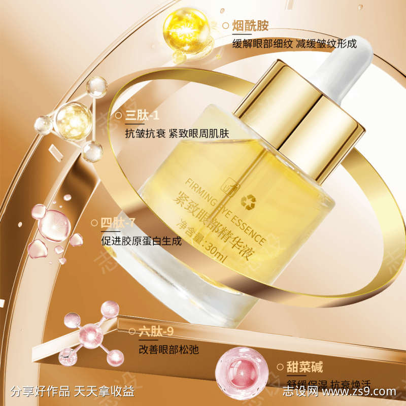 美妆护肤品海报紧致眼部精华液
