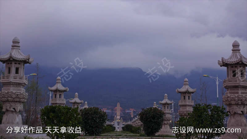 云南大理三塔景区延时