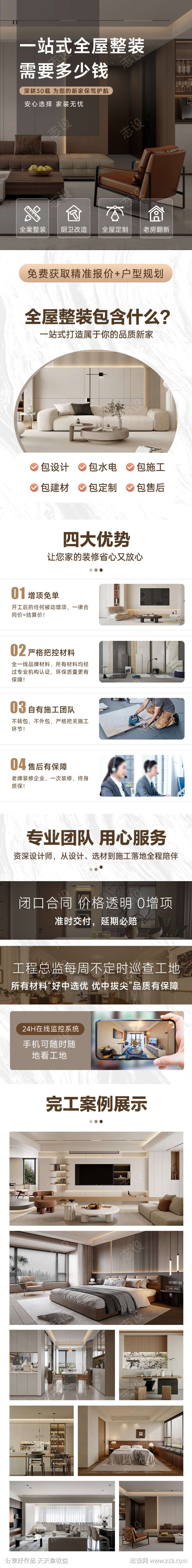 全屋整装家装落地页长图