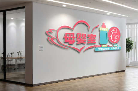 粉绿几何剪纸风母婴室文化墙_源文件下载_CDR格式_5000X3315像素-母婴室,剪纸风,几何-作品编号:2025031910521522-志设-zs9.com