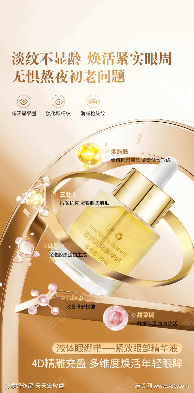 美妆护肤品海报紧致眼部精华液