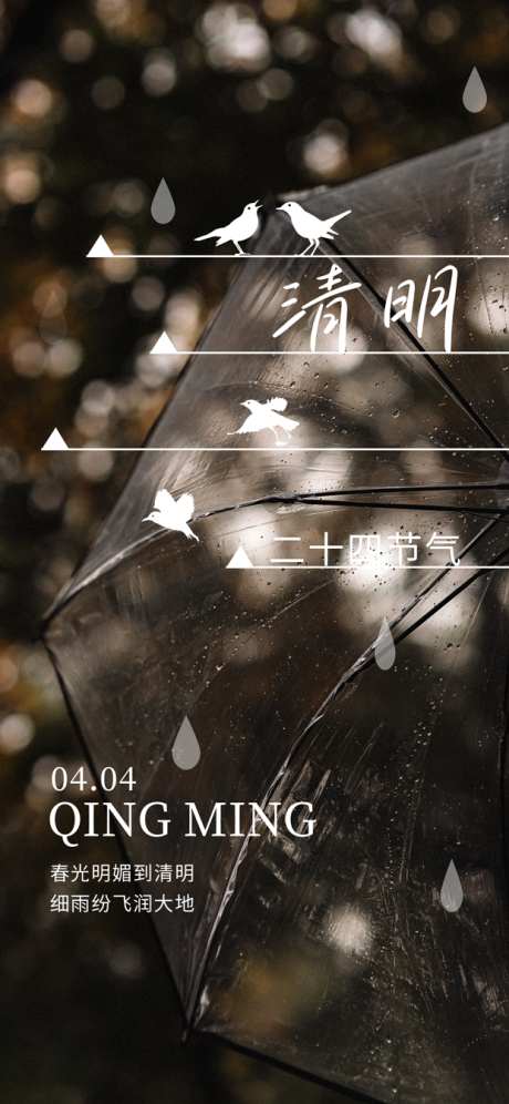 清明节海报_源文件下载_PSD格式_621X1344像素-水滴,下雨,鸟-作品编号:2025032114164057-志设-zs9.com
