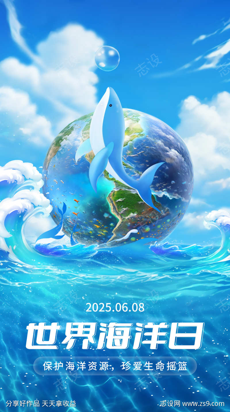 世界海洋日海报