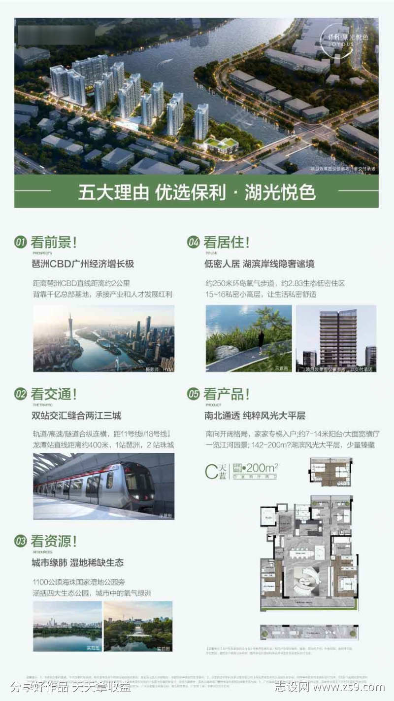 湖居学府大平层五大购买理由易拉