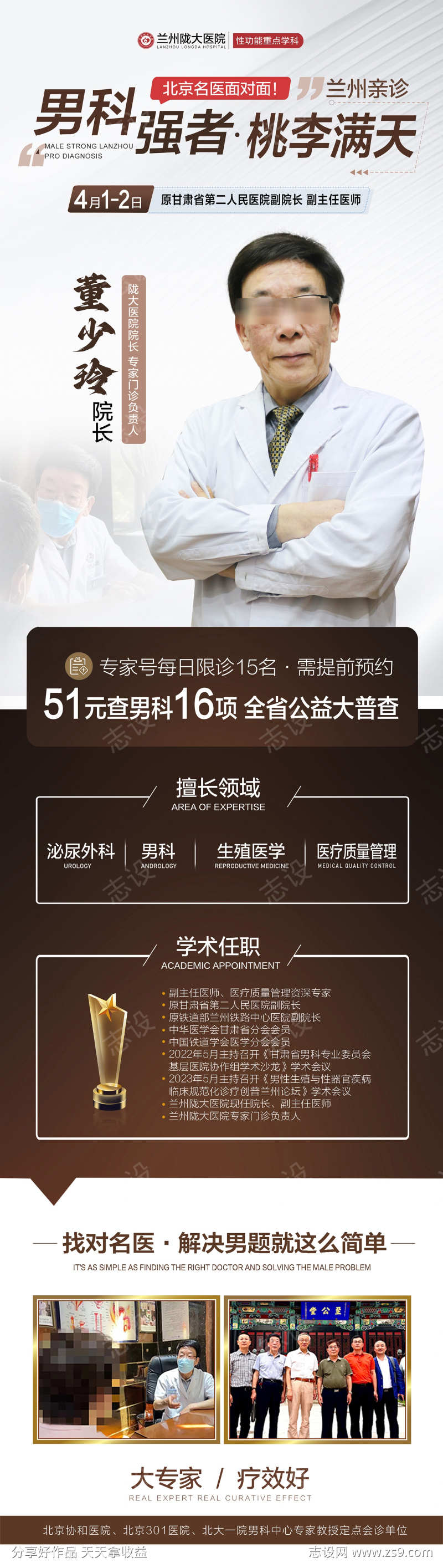 男科医院专家海报