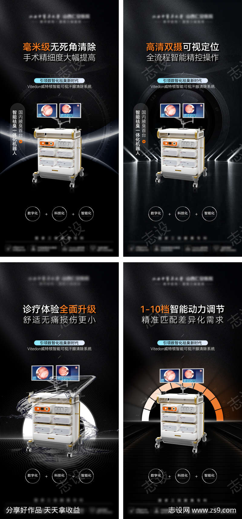 医美高端黑色仪器升级系列海报