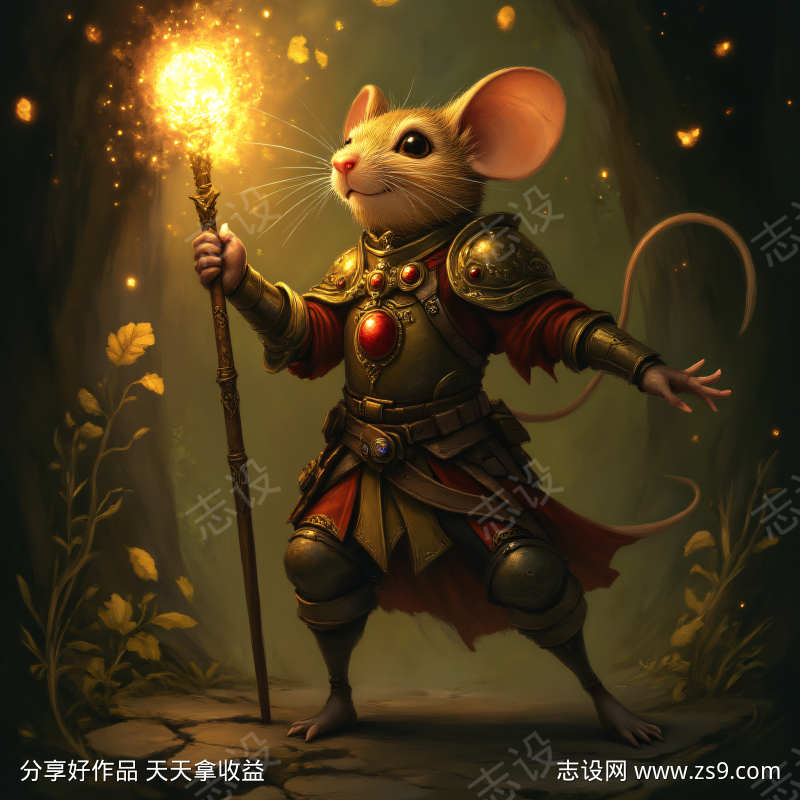 迷宫与老鼠插画风格