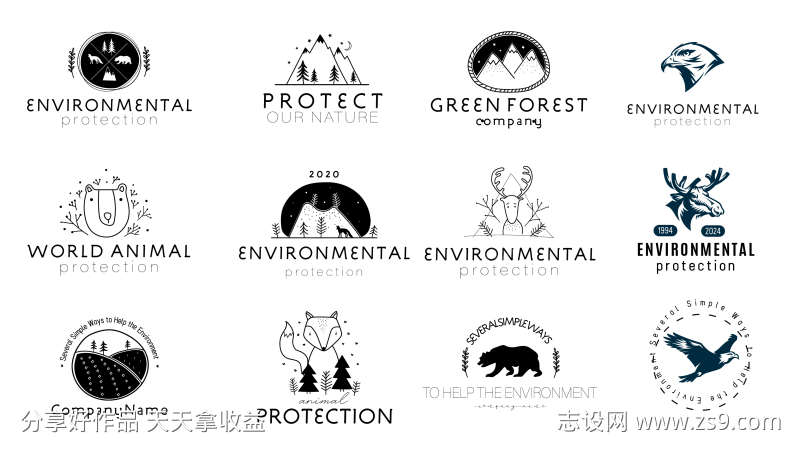 动物保护徽章标志设计