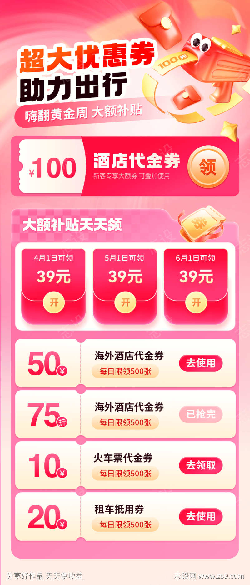 黄金周出行优惠券补贴