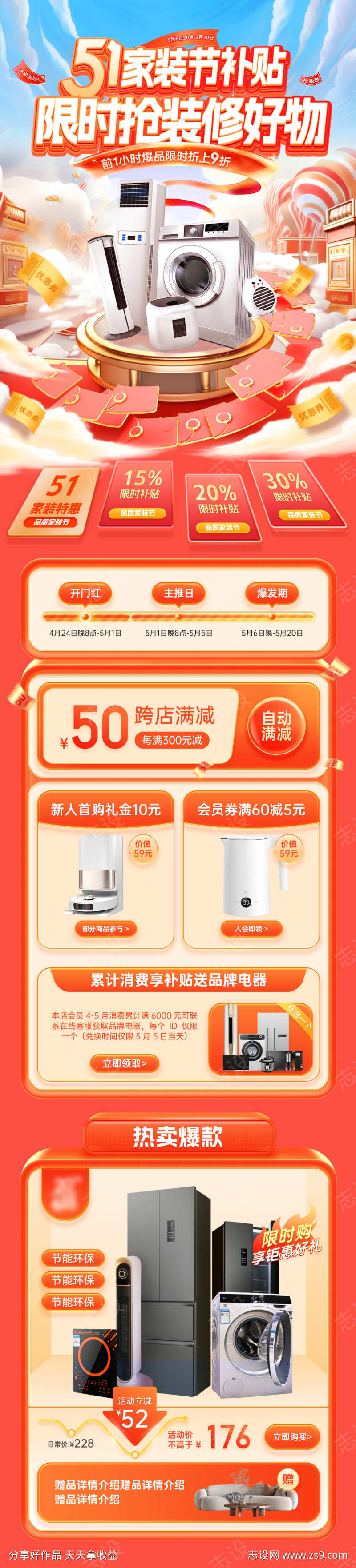 51家装节家具电器补贴电商首页详情页