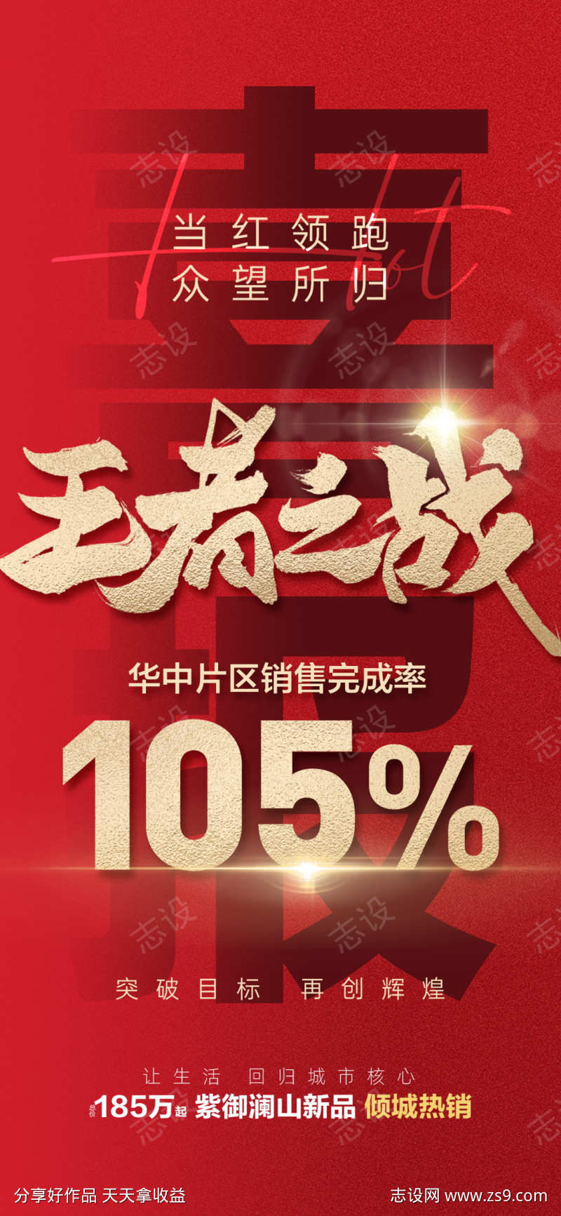 地产销售战报喜报贺报销冠海报