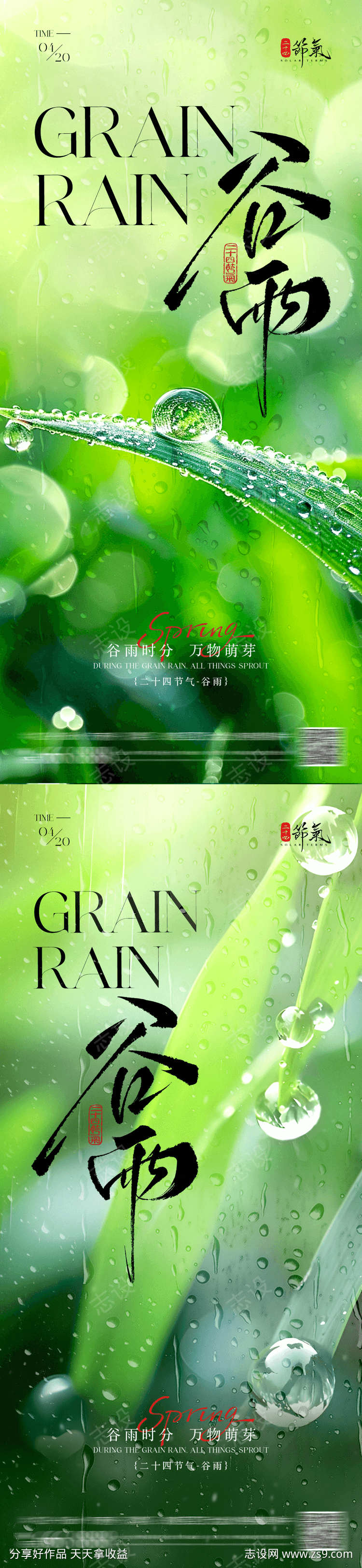 二十四节气谷雨海报