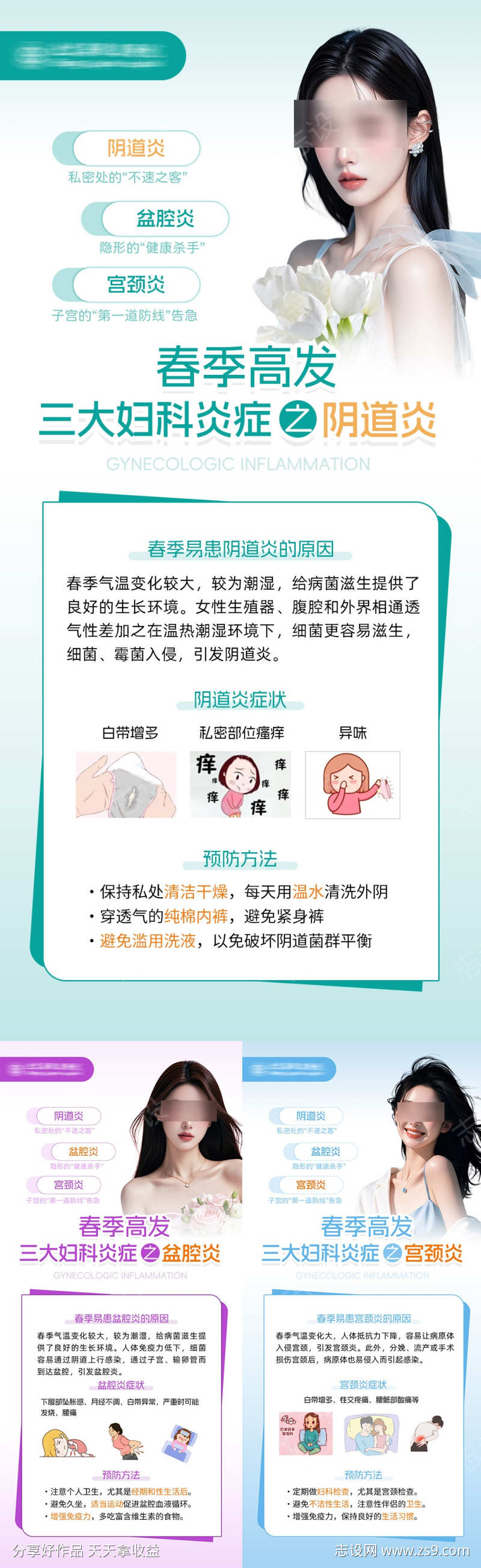 妇科炎症春季高发海报