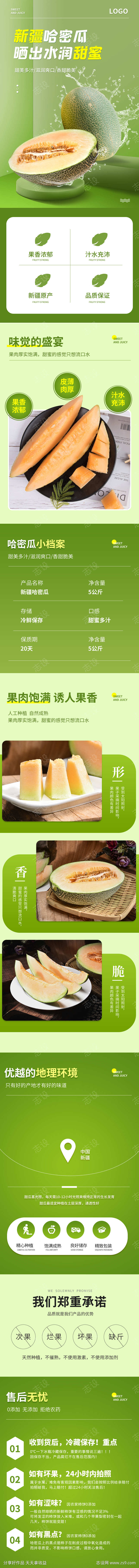 哈密瓜香瓜水果生鲜详情页