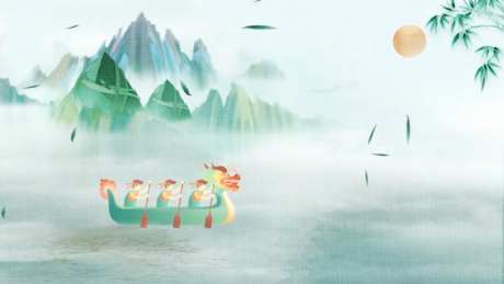 中国风青山绿水背景视频_视频素材下载_MP4格式_1920X1080像素-粽子,龙舟,水墨画-作品编号:2025040911383304-素材库-www.sucai1.cn
