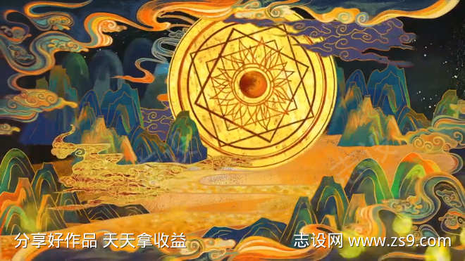 中国风敦煌背景视频