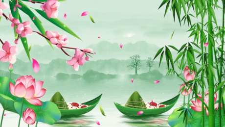 桃花竹叶春天端午节视频_视频素材下载_MP4格式_3840X2160像素-背景,莲华,竹叶-作品编号:2025040912068611-素材库-www.sucai1.cn
