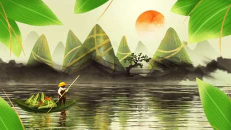端午节水墨画背景视频_视频素材下载_MP4格式_3840X2160像素-粽子,中国风,水墨画-作品编号:2025040912062738-素材库-www.sucai1.cn