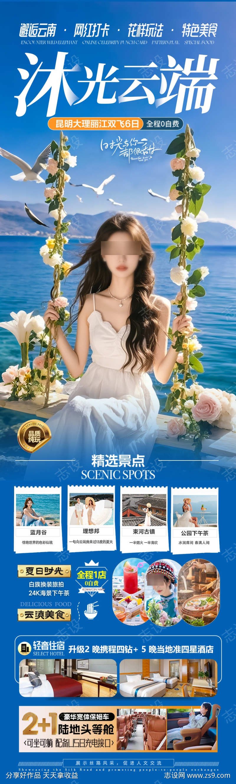 云南西双版纳旅游海报