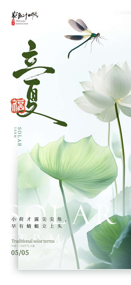 立夏二十四节气海报_源文件下载_PSD格式_1080X2340像素-荷花,海报,二十四节气-作品编号:2025041113422748-志设-zs9.com