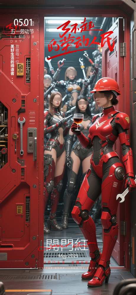 酒吧夜店51劳动节开门红AI原创_源文件下载_PSD格式_1000X2166像素-美女,夜店,酒吧-作品编号:2025041208514186-志设-zs9.com