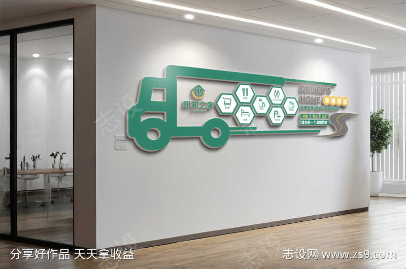 司机之家司机驿站加油站文化墙