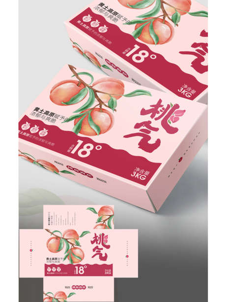 桃子精品礼盒包装_源文件下载_CDR格式_1024X1365像素-包装,桃汁,水蜜桃-作品编号:2025041409073787-源文件库-ywjfx.cn