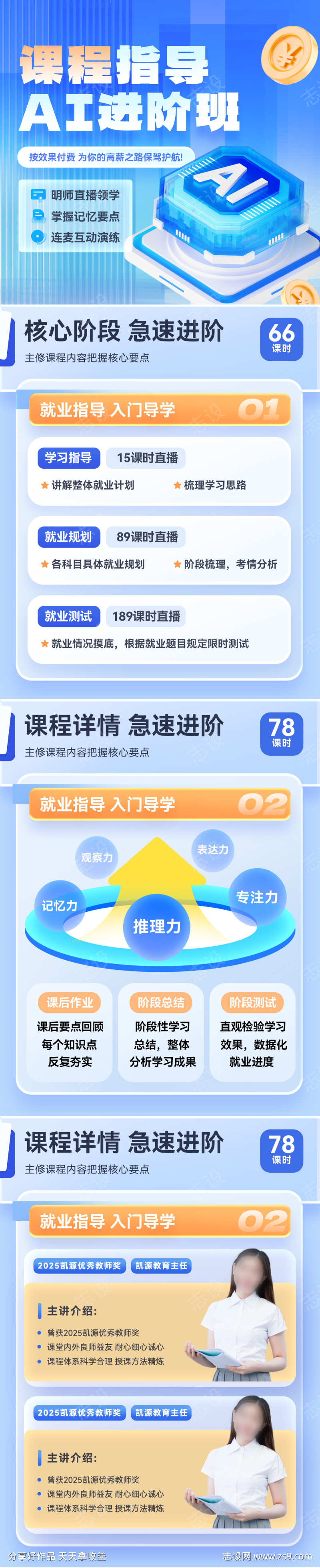 课程教育进阶指导ai进阶班海报长图