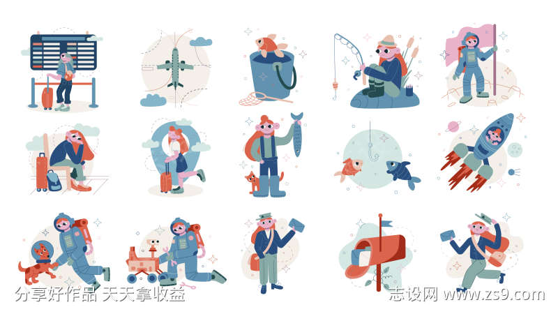 旅行运动贴纸