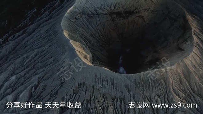 休眠火山口航拍视频素材