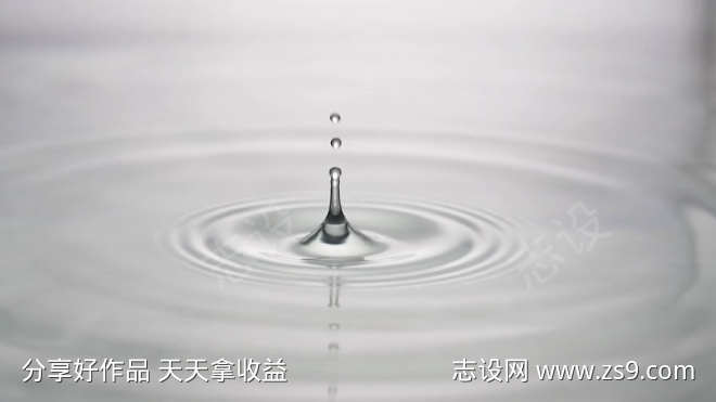 水滴落下形成涟漪视频素材