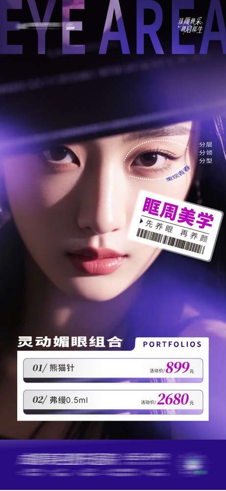 医美眼睛眼周眶周美学政策创意海报_源文件下载_CDR格式_1284X2784像素-抗衰,年轻化,媚眼-作品编号:2025041716205736-志˱设‛ۛ网