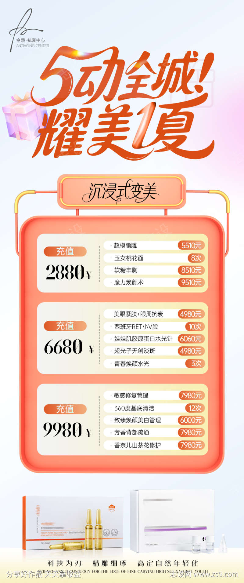 美业五一充值活动卡项设计