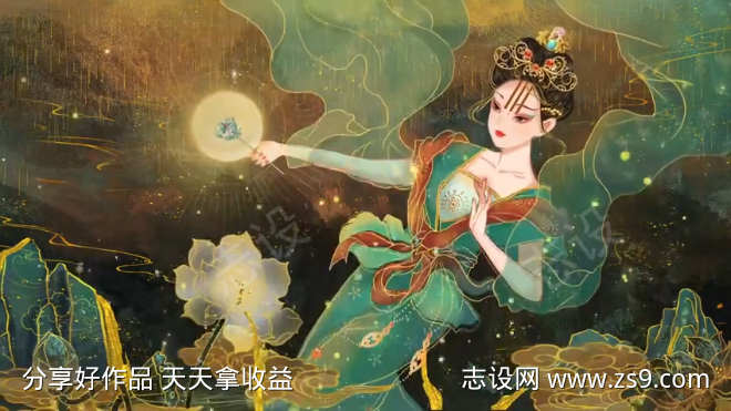 敦煌舞女背景视频