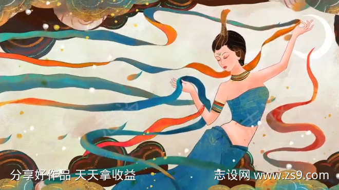 敦煌舞女背景视频