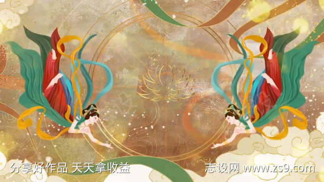 敦煌舞女背景视频