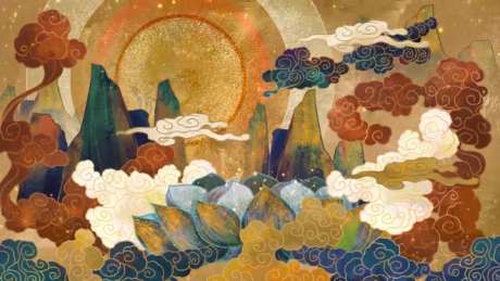 敦煌壁画背景视频_视频素材下载_MP4格式_1920X1080像素-仙鹤,云纹,山川-作品编号:2025041917269142-志`设˱网