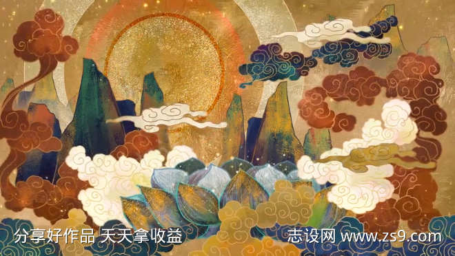 敦煌壁画背景视频