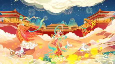 中国风敦煌舞女_视频素材下载_MP4格式_1920X1080像素-视频,敦煌,云纹-作品编号:2025042113028106-志·设ˈ̹网