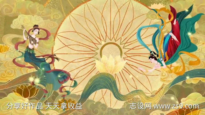 中国风敦煌舞女视频