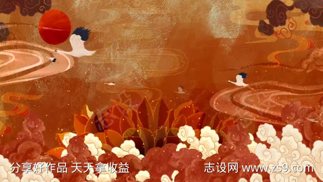 中国风敦煌背景视频