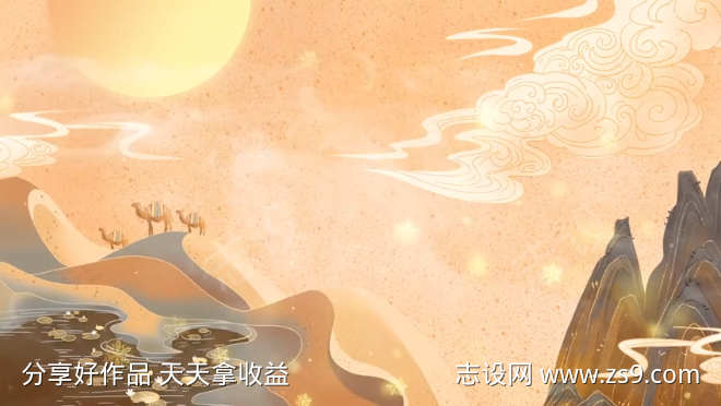 中国风敦煌背景视频