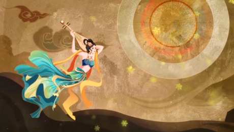 敦煌舞女琵琶_视频素材下载_MP4格式_1920X1080像素-琵琶,舞女,敦煌-作品编号:2025042113029965-志˓设˯网