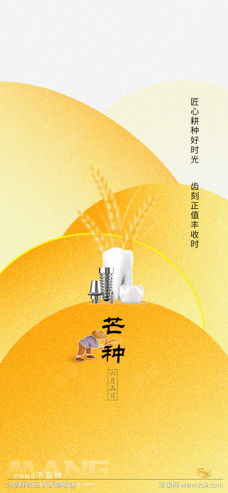 芒种口腔医美节气海报