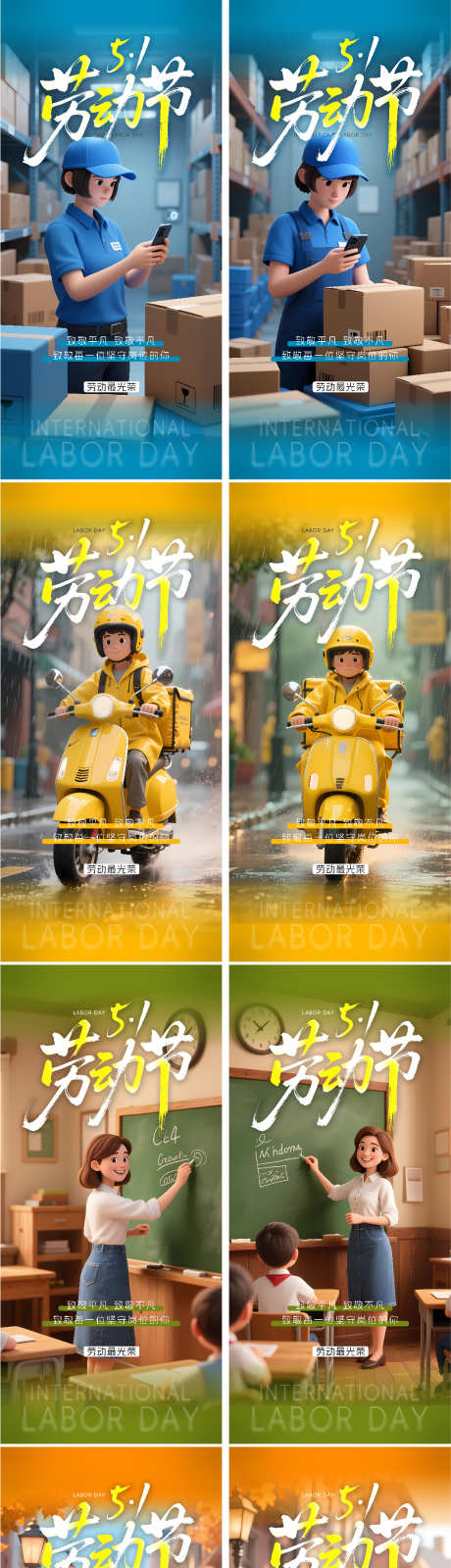 3D立体卡通劳动节企业文化传播海报_源文件下载_PSD格式_1081X4621像素-创意,医生,外卖员-作品编号:2025042410071977-素材库-www.sucai1.cn