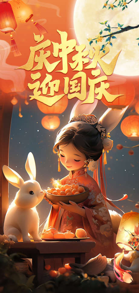 中秋国庆海报_源文件下载_PSD格式_1701X3591像素-国庆,月饼,中秋-作品编号:2025042317214148-志设-zs9.com